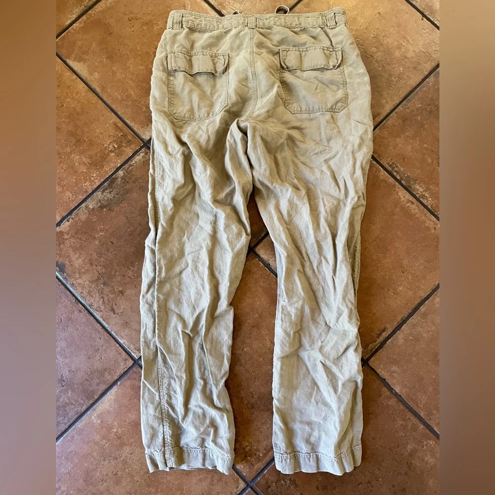 Baird‎ McNutt x MURANO Drawstring Button Fly Linen Trouser in Khaki Size 35